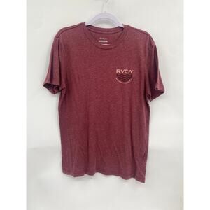 RVCA Burgundy Short Sleeve T-shirt Vintage Dye Slim Fit Medium